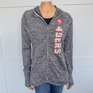 NFL Team SF 49ers Full Zip Hoodie Jacket by G-III 4Her Carls Bank-Gray-Medium
